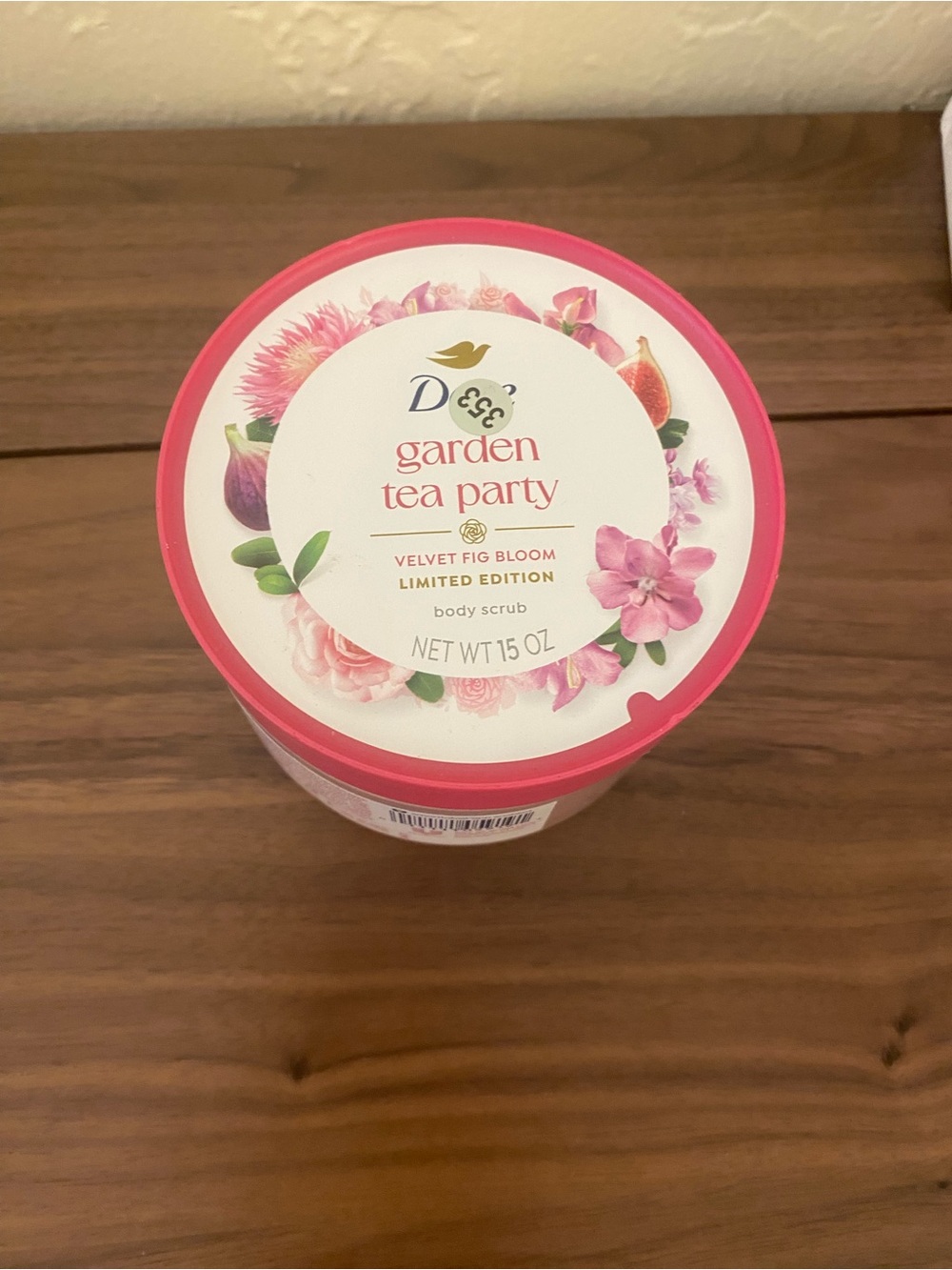 Dove Garden Tea Party Velvet Fig Bloom Body Scrub 15 oz Limited Edition